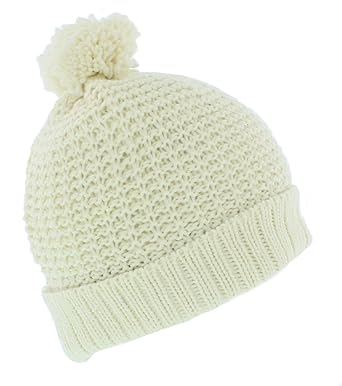 cream ladies bobble hat