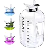 128OZ/1 Gallon Water Bottle with Straw Motivational Water Bottle with Time Marker, Large Water Bottle 128 Oz Water Bottle, Bi