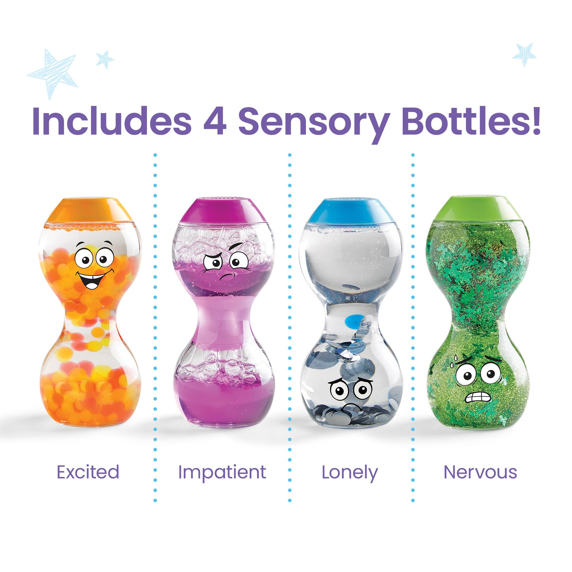 hand2mind Express Your Feelings Sensory Bottles- Secondary Emotions, Toddler Sensory Toys, Quiet Fidget Toys, Play Therapy Toys, Calm Down Corner Supplies, Calming Corner, Social Emotional Learning