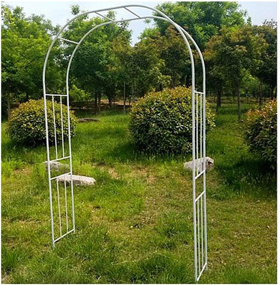 CHENGLIAN Metal Plant Stand Garden Wedding Arched Flower Stand Arch Climbing Vine Stand Vine Rack Flower Steel Pipe Roof Balcony Gardening Shelf (Color : White, Size : 120 * 40 * 240cm)