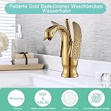 Suguword Gold Swan Basin Faucet Washbasin Mixer Tap Brass Chrome H59A view 6