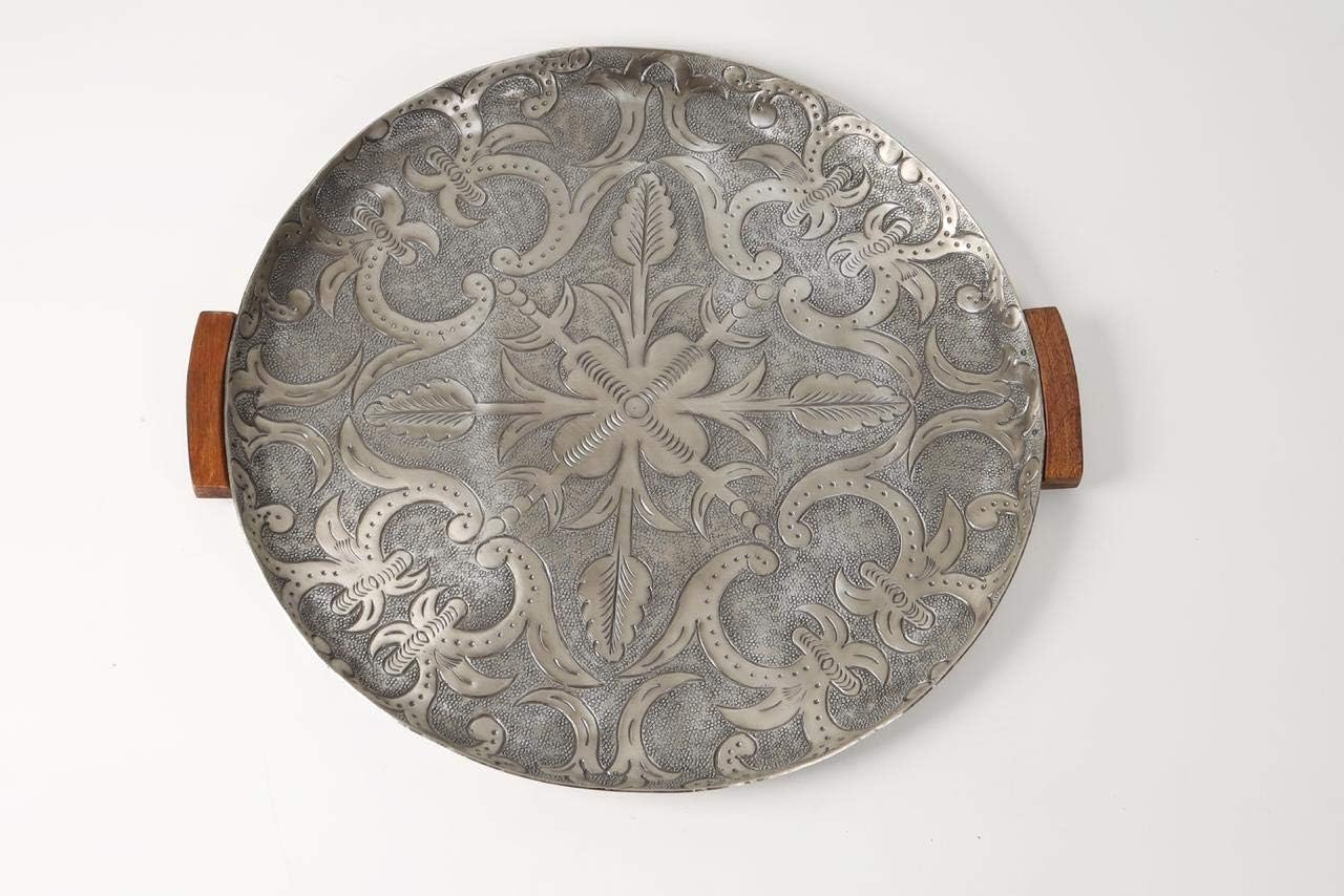 Buy TRENDSETTER Round Shape Metal Embossed Tray Online at Low Prices in