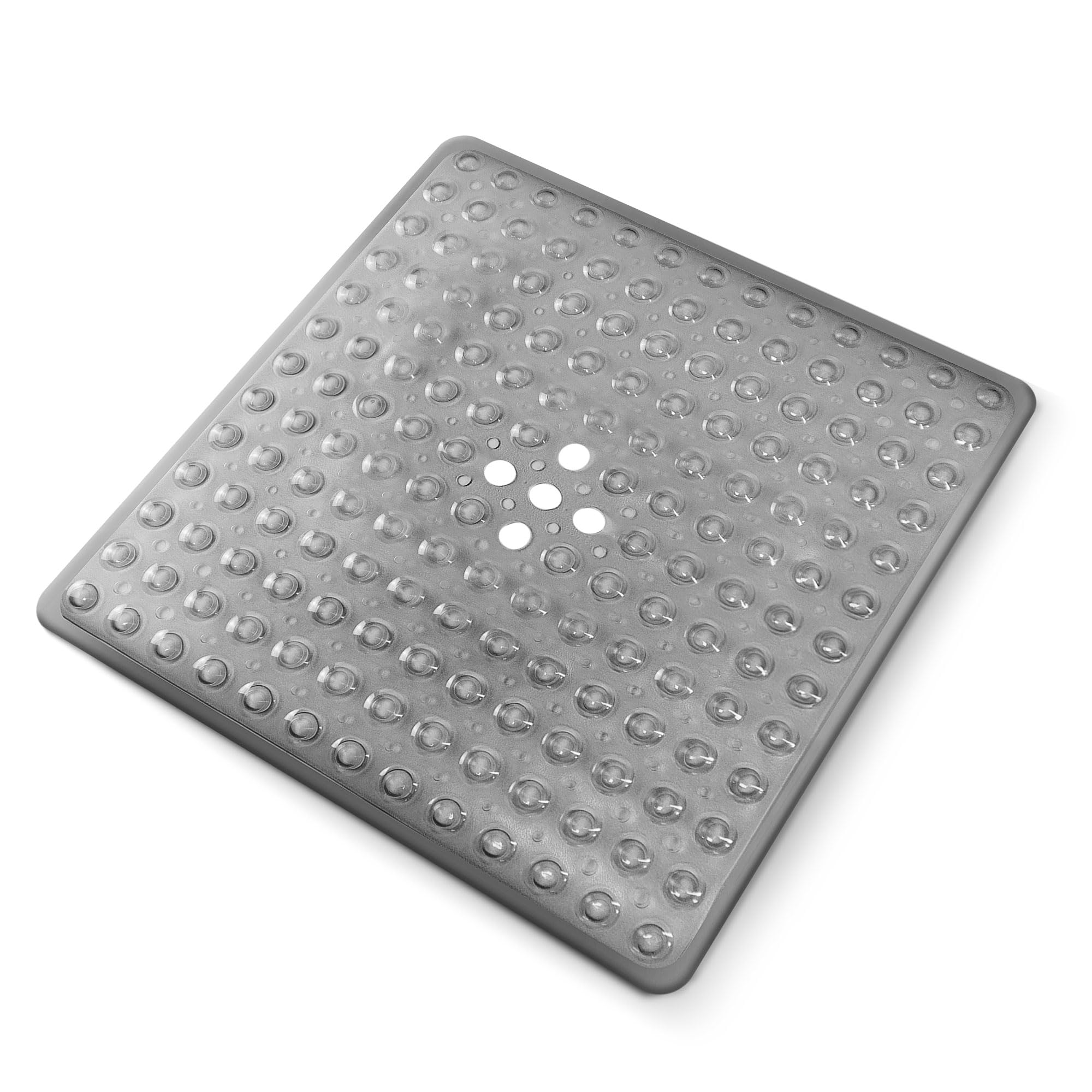 KEPLIN Premium Non-Slip Shower Mat - 164 Suction Cups, BPA, Latex Free, Mildew Resistant, Machine Washable - Safe, Durable & Comfortable for Shower Floors (Grey, 54 x 54cm)