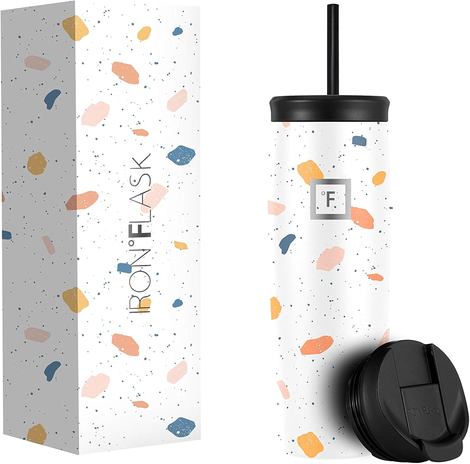 IRON °FLASK Nomad Tumbler 24 Oz, 2 Lids (Straw/Flip), Vacuum