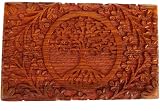 Ajuny Tree of Life Wooden Keepsake Box Handcarved Jewelry Storage 8x5 view 4