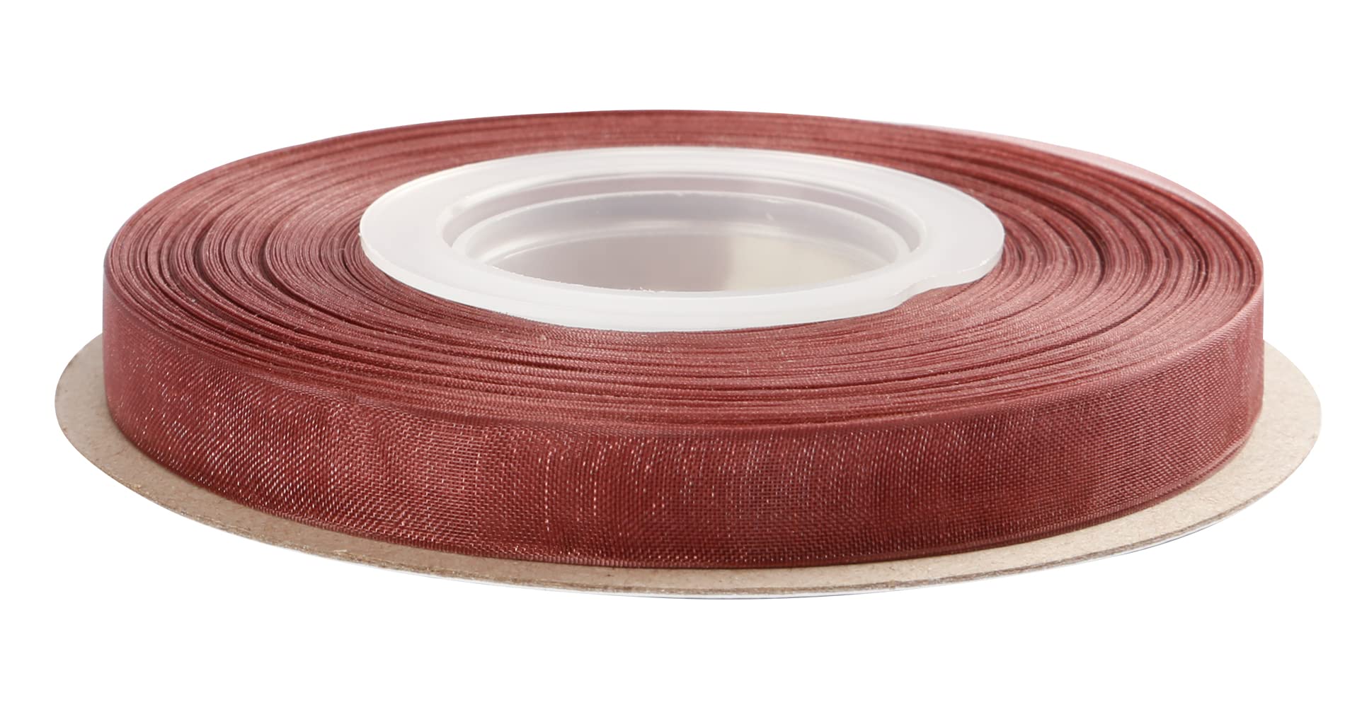 Joycrosso 9mm Burgundy Shimmer Sheer Organza Ribbon Sheer Chiffon Ribbon 45 Meters-Roll Multiple Colors Available for Gift Wrapping Wedding Events Christmas Décor