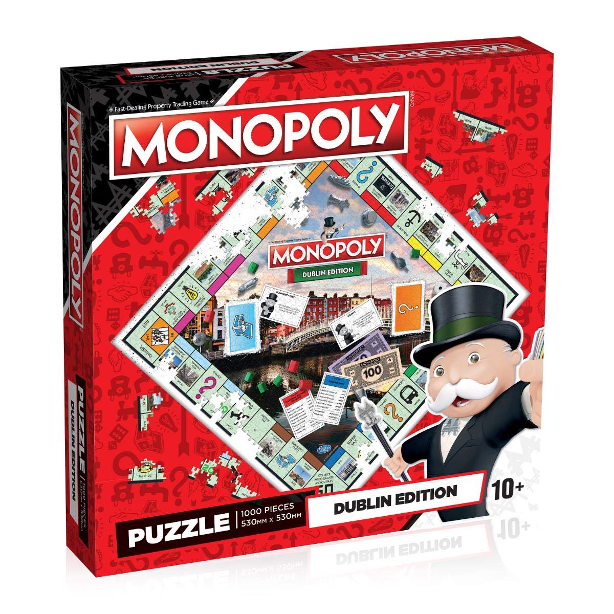 Winning Moves Dublin Monopoly 1000 Piece Jigsaw Puzzle Game, inspired by the Dublin Monopoly board game, gift and toy for ages 10 plus