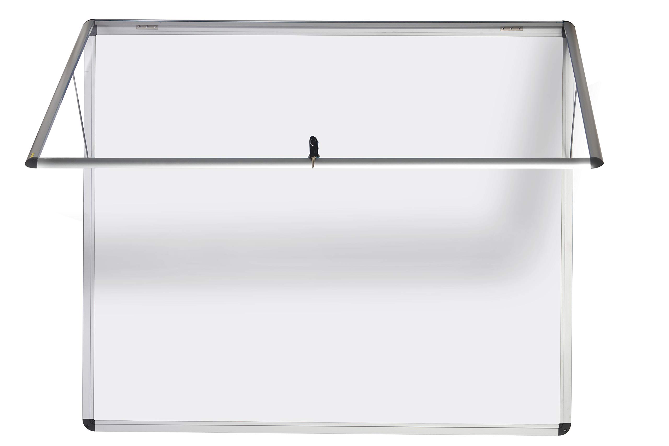 Bi-Office Magnetic Display Case Enclore, Lacquered Steel Surface, Top Hinged Acrylic Door, Aluminium Frame, 87.4 x 60.3 cm (8X A4)