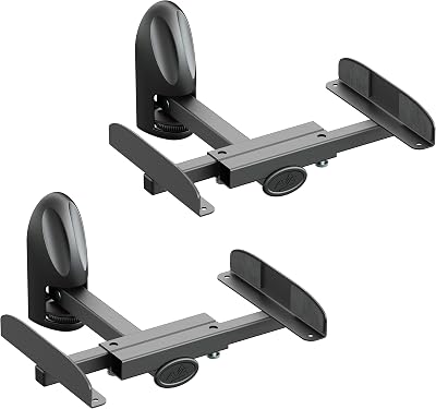 mahara Black Universal Speaker Mounts Pair, Swivel Tilt, 145-320mm