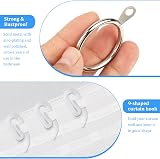 Hoiny Curtain Rings 24pcs Metal with 24 Hooks 30 mm Inner Silver view 4