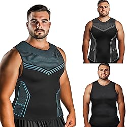 Odoland 3 Pack Men Compression Shirt, Tummy Control