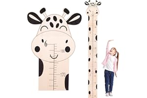 LCOOR Height Chart for Kids, Wood Growth Chart for Wall, Natural Wood Height Measurement for Wall, Height Ruler Measurement Growth Chart for Kids Room Nursery Wall Decor