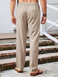 Runcati Mens Casual Pants Elastic Waist Lightweight