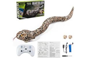 RC Amphibious Snake Robot Toys - Remote Control Reptile Toy: Lifelike Fake Snake with Realistic Movement & 3D Eyes, Land & Wa