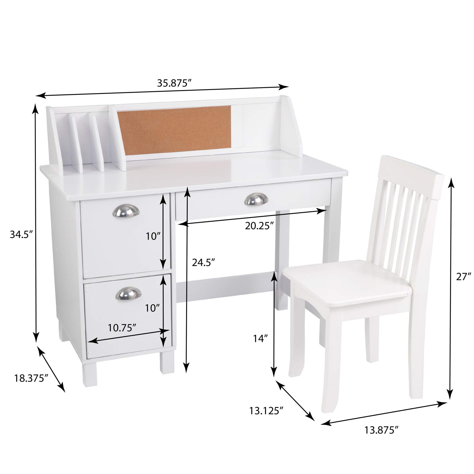 KidKraft Kids Study Desk with ChairWhite Buy Online in United Arab