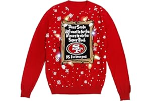 FOCO Men's NFL Team Logo Light Up Dear Santa Holiday Ugly Sweater