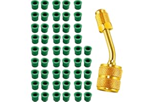 PUBADUOPARTS R134 Rubber Gasket Seals（50Pack+ R410A 5/16" Female Quick Couplers to 1/4" Male Flare Swivel Adapter Kit, for Car AC, R410A Refrigerant Charging, Mini Split System Repairs