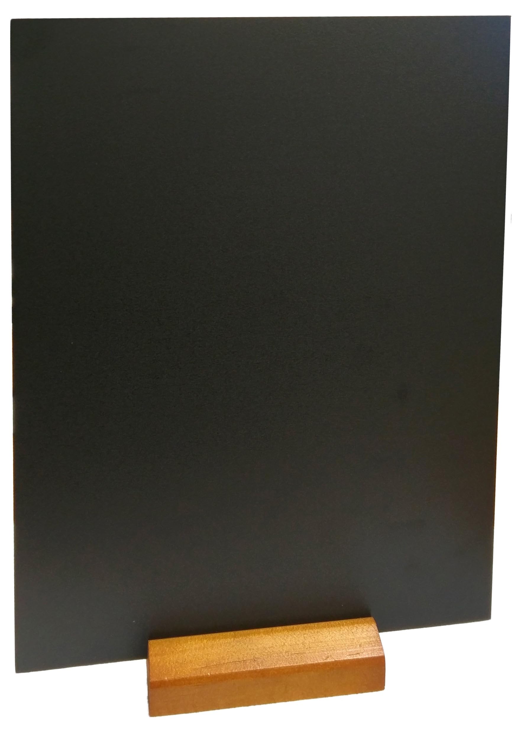 A5 Table Top Chalkboard with Wooden Plinth Stand – Rectangular Chalk Boards for Menus Specials & Cafes – Easy Wipe Clean Double Sided Blackboard Sign – for Liquid & Normal Chalk