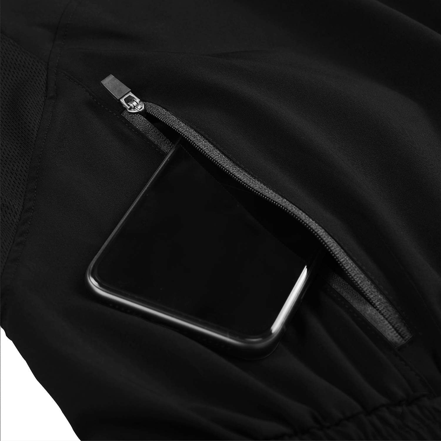 HMIYA Men's Casual Sports Quick Dry Workout Running or Gym Training Short with Zipper Pockets: Clothing