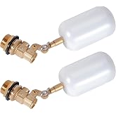 2 Pack 3/4 inch Brass Water Float Valve Pool Auto Fill Float Valve | Garden Hose Float Valve with Adjustable Arm, Water Level Control for Water Trough,Fountains,Water Tank,Ponds,Pool,Aquariums