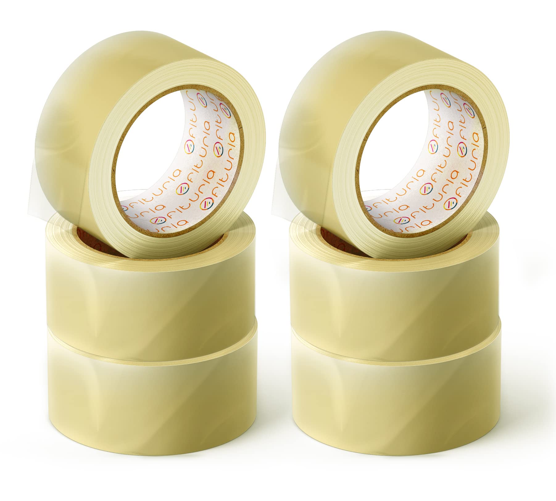 OFITURIA Transparent Packaging Tape for Packaging of Shipping and Moving Cardboard Boxes, Seal for Safe and Sturdy Packaging – Ophythuria (48 cm x 120 m – Transparent, 6 Rolls)