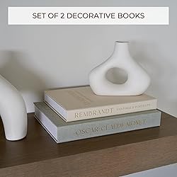 ZICOTO Beautiful Decorative Books - Set of 2 Linen