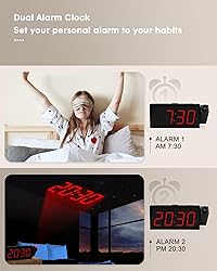 OnLyee Projection Alarm Clock for Bedroom,LED
