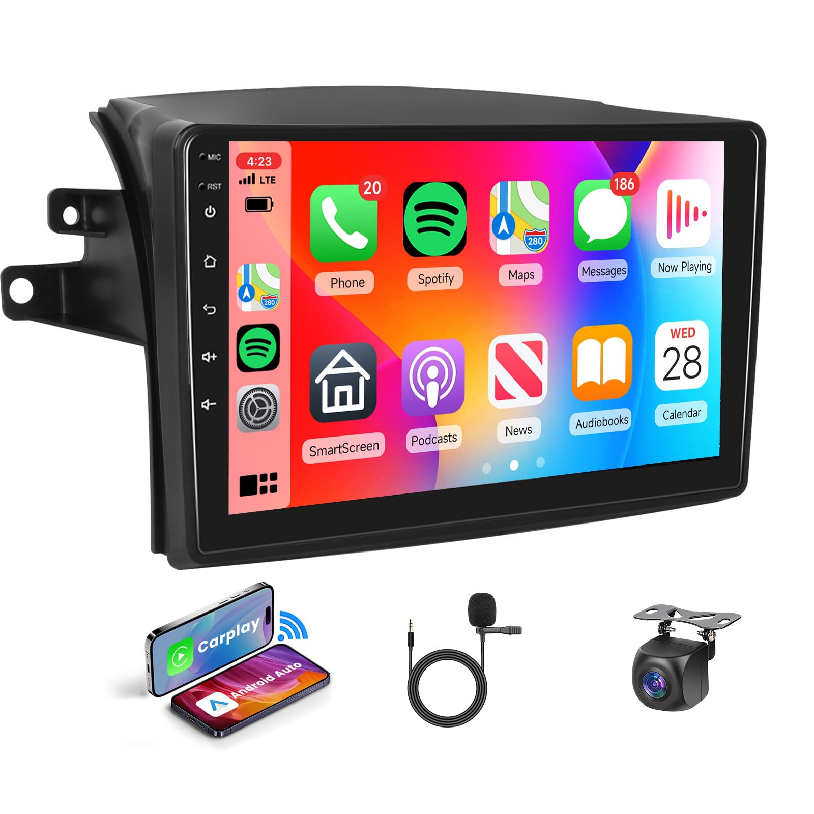 Photo 1 of 2G+64G for Toyota Sienna 2004-2010 Android 13 Car Stereo with Wireless Carplay Android Auto, 9 Inch Touch Screen Car Radio Support GPS/WiFi/Bluetooth/FM/Voice Control/SWC/Backup Camera