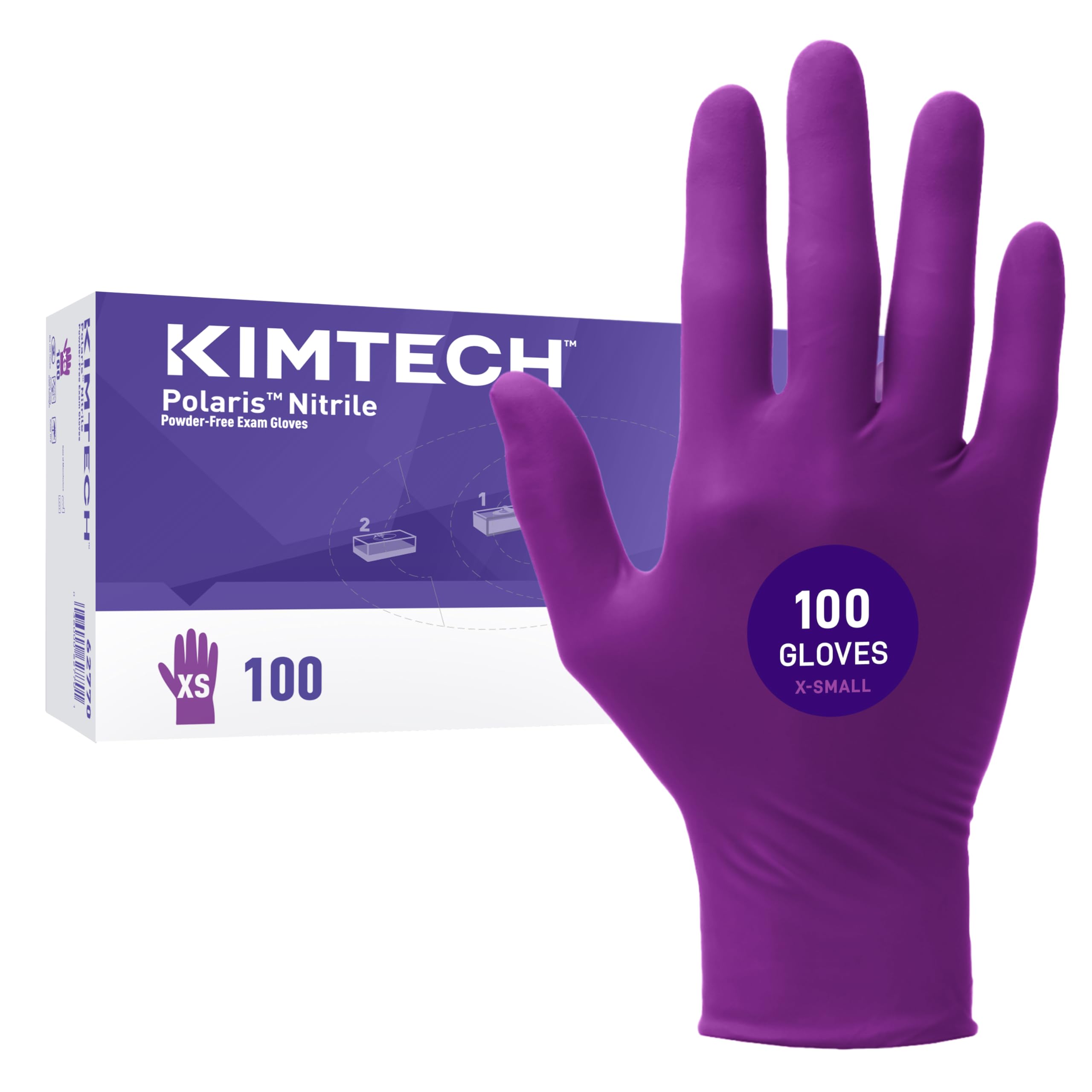 Kimtech™ Polaris™ Nitrile Exam Gloves (62770), 5.9 Mil, Ambidextrous, 9.5”, XS, 100 Nitrile Gloves/Box