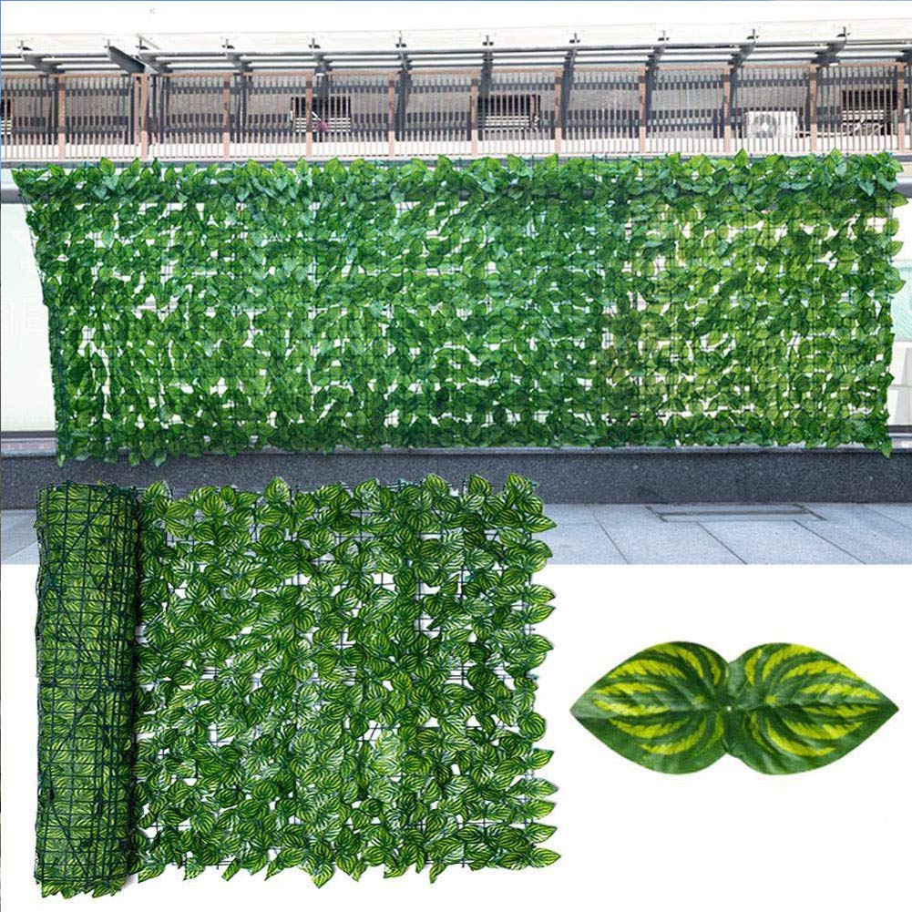 Tongyundacheng Artificial Ivy Screening Rolls, Decorative Fences Hedges Panels, Greenery Ivy Privacy Fence Screening, Home Garden Outdoor Wall Decoration (Watermelon leaf, 3)