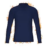 Roadbox Youth Boys Compression Thermal Shirt, Long Sleeve Mock Neck Fleece Base Layer, Kids Undershirt for Baseball Football