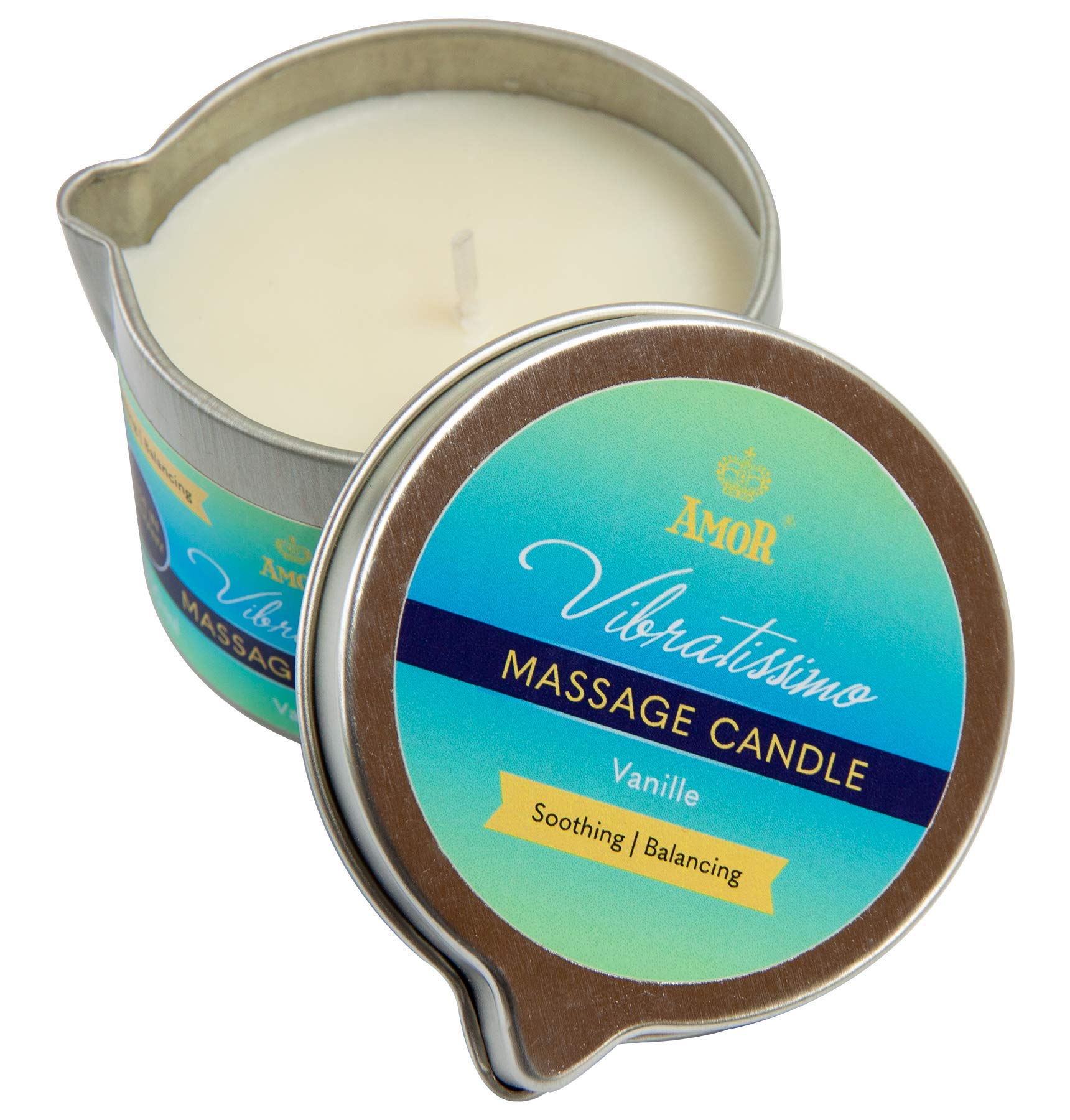 VIBRATISSIMO Massage Candle Vanilla 100ml I Candle with Vanilla Scent I Candle Relaxation I Made of Natural raw Materials & with Coconut Oil I Suitable for Sensitive Skin I Massage Candle