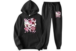 SGSOACO Hazbin Hotel Hoodie Hazbin Hotel Merch Jogging Suit Hoodies Pant Set Two-Piece Pullover Women Men Tracking Suit