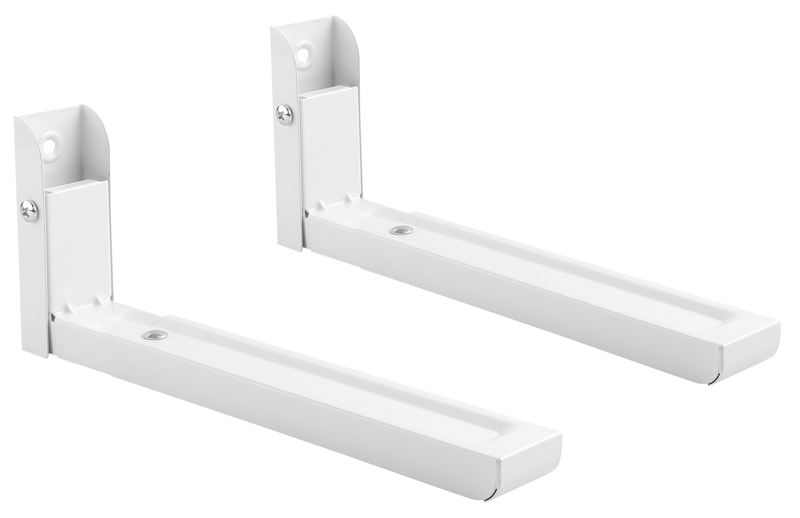 RICOO Microwave Wall Brackets WM0106 Universal Reheating Oven With Without Grill Combination Mount Mounting Heavy Duty Wallbracket Unit Rack Stand Shelf Storage Arm Pair of 2 White