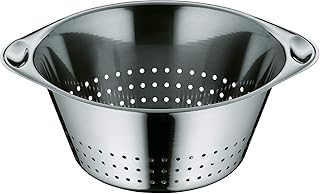 WMF Gourmet Sieb Edelstahl 24 cm, Seiher mit großen Löchern, Nudelsieb, Küchensieb, Cromargan Edelstahl, spülmaschinengeeignet