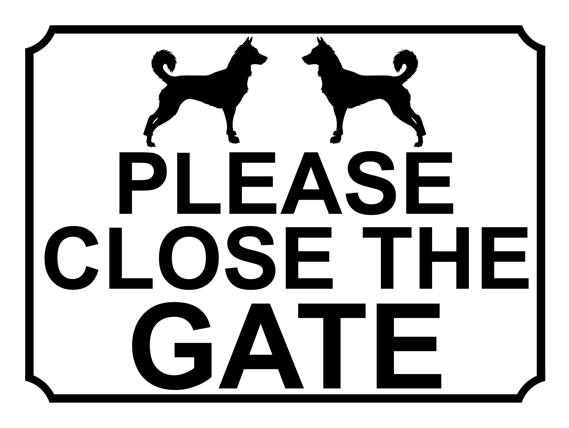 SHAWPRINT PLEASE CLOSE THE GATE DOG THEME METAL SIGN 267MM X 200MM (504H1L) LARGE 10" X 8"