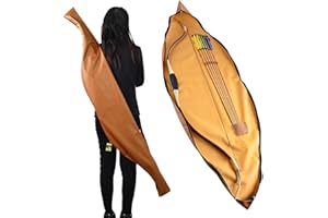 Traditional Takedown Recurve Bow Case - 60 inch Archery Bow Cases, PU Leather Recurve Bow Case with 6 Arrow Slots, Moisture, 