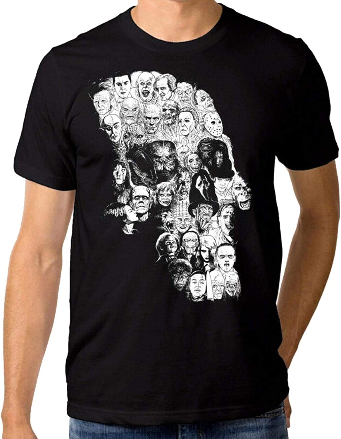 Horror Skull Art TShirt, Horror Movies Combo Tee, Men's Women's