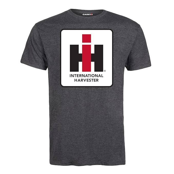 Amazon.com: International Harvester Logo - Mens T-Shirt - Heather charcoal - 2 X-Large: Clothing