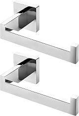 HITSLAM Chrome Toilet Roll Holder Wall Mounted 304 Stainless Steel 2 Pack