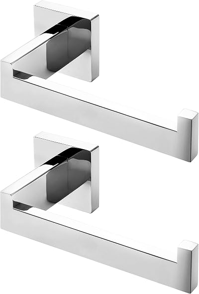 HITSLAM Chrome Toilet Roll Holder Wall Mounted 304 Stainless Steel 2 Pack