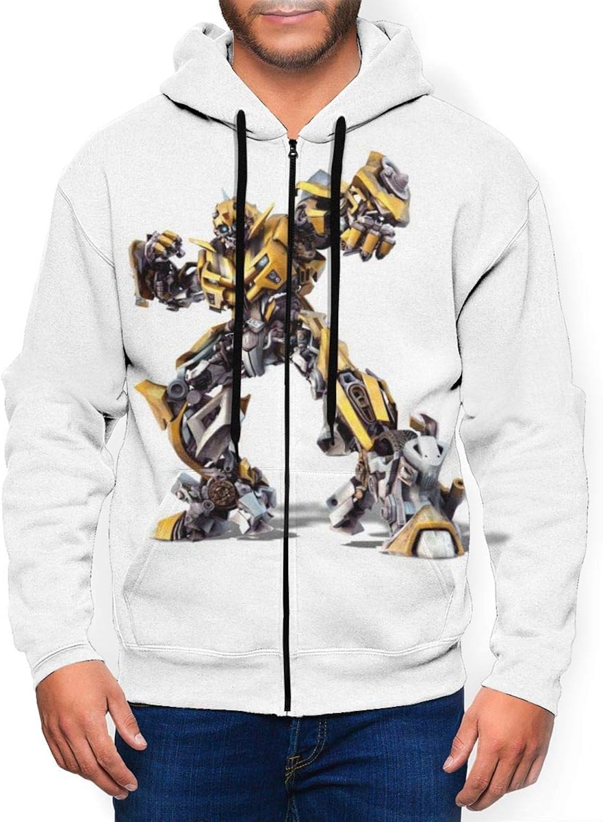 Movie Transformers Bumblebee Herren Hoodie mit Reißverschluss Tasche