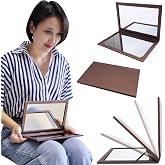 QEAHZ Adjustable Face Down Mirror for Vitrectomy Recovery - 10" x 7", Brown