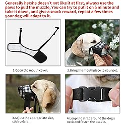 HEELE Dog Muzzle,Soft Nylon Muzzle Anti Biting