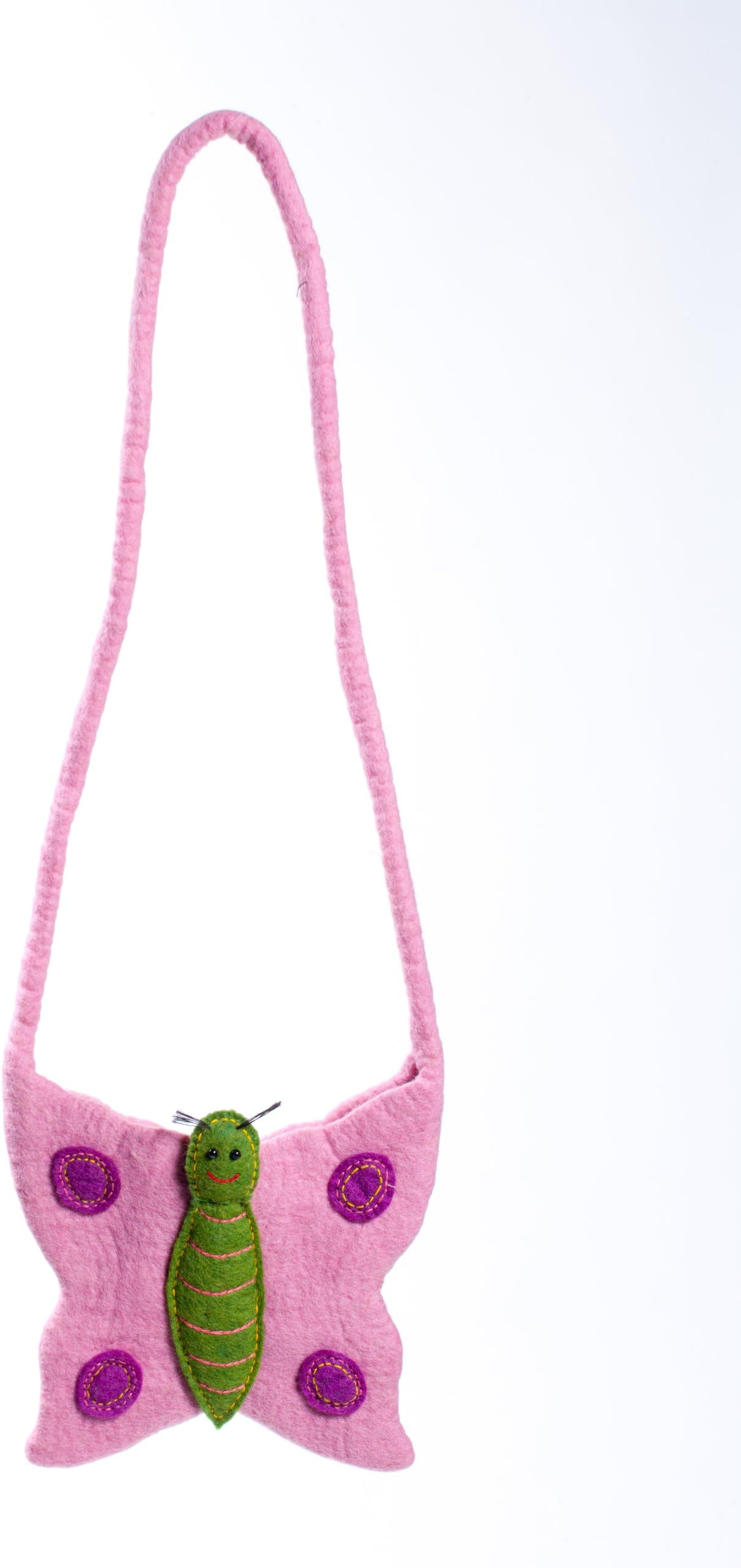 Earth Divas Kfp-20-l Girls Purse Pink Butterfly Felt Shoulder Bag