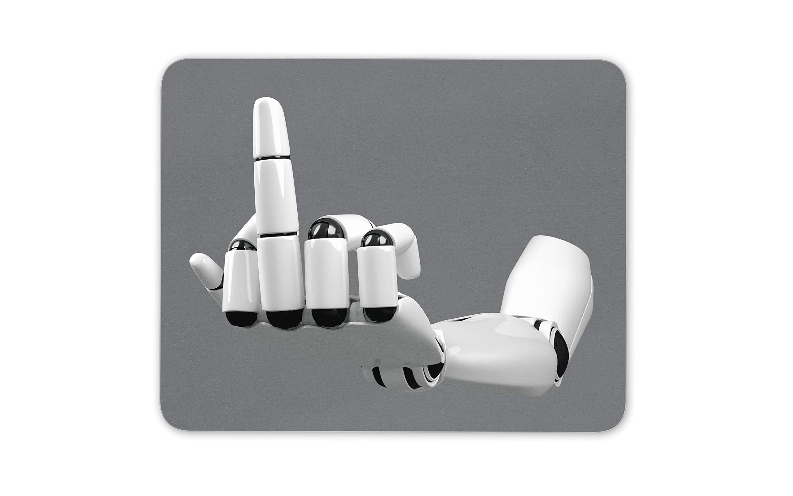 Destination Vinyl Ltd Middle Finger Robot Mouse Mat Pad - Rude Funny Joke Office Computer #12322