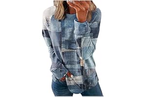 Barnrae Long Sleeve Shirts for Women, Womens T Shirts No Hood Oversized Striped Sweatshirt Long Sleeeve Fashion Crewneck Tops