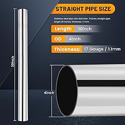 4 Inch Stainless Steel Exhaust Pipe 30 Inch