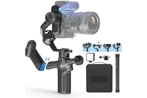 FeiyuTech SCORP Mini 3 Pro [Kit] Camera Gimbal – AI 4.0 Tracking, Detachable Handle [Bag+Fill Light+Extension Pole] 4.4lbs Payload – Gimbal Stabilizer for Mirrorless,Compact,Action Cam & Smartphones