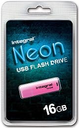 Integral TS-180563 Neon 2.0 USB Flash Drive 16GB Pink PC Mac Compatible